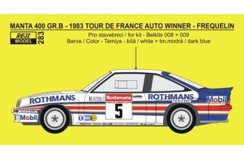 Decal – Opel Manta 400 Gr.B - 1983 Tour de France Auto Winner - Frequelin / Fauchille